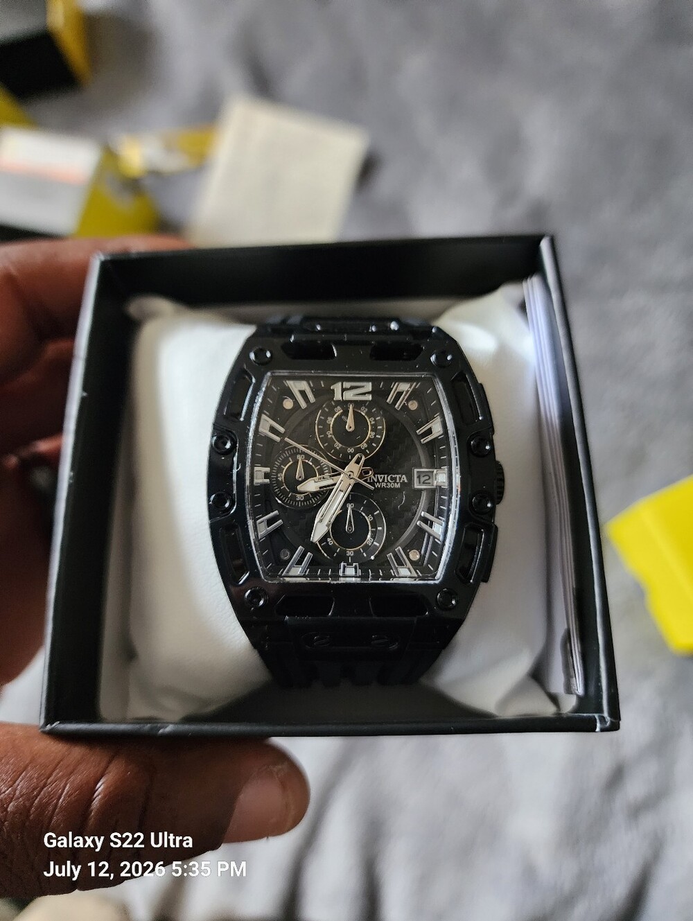 Invicta Black Multifunction Chronograph Tonneau Watch 42mm - Picture 2 of 3